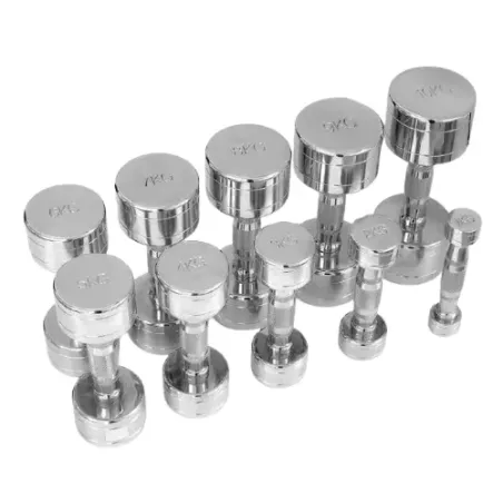 Haltères ronds chromés - set Haltère 10 paires de 1 à 10 kg