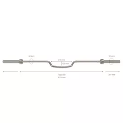 Rowing bar Gymleco - Barre incurvée spéciale Rowing 20 kg / 2.01 m