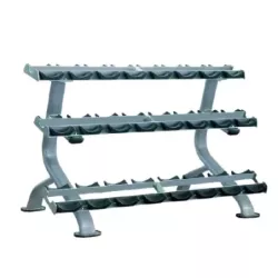 Rack Haltère 3 Niveaux | Rangement pour 12 Paires d'Haltères Ronds