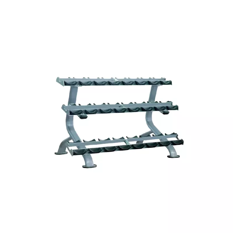Rack Haltère 3 Niveaux | Rangement pour 12 Paires d'Haltères Ronds