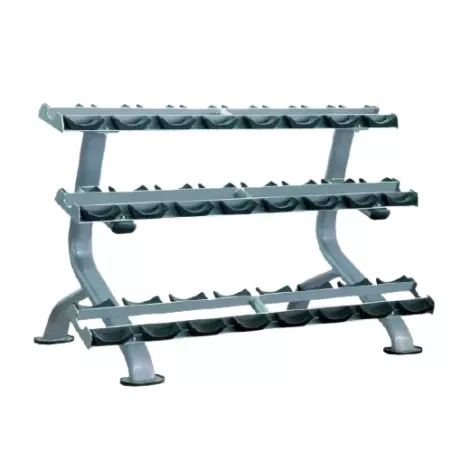 Rack Haltère 3 Niveaux | Rangement pour 12 Paires d'Haltères Ronds