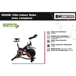 Spin Bike Duke BH Fitness - compteur H920E