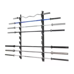 Rack Mural pour Barres de Musculation | 9 barres