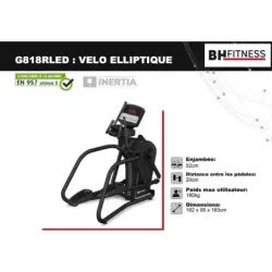 Vélo elliptique G818R LED