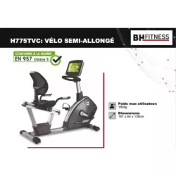 Vélo semi-allongé H775 TVC BH Fitness