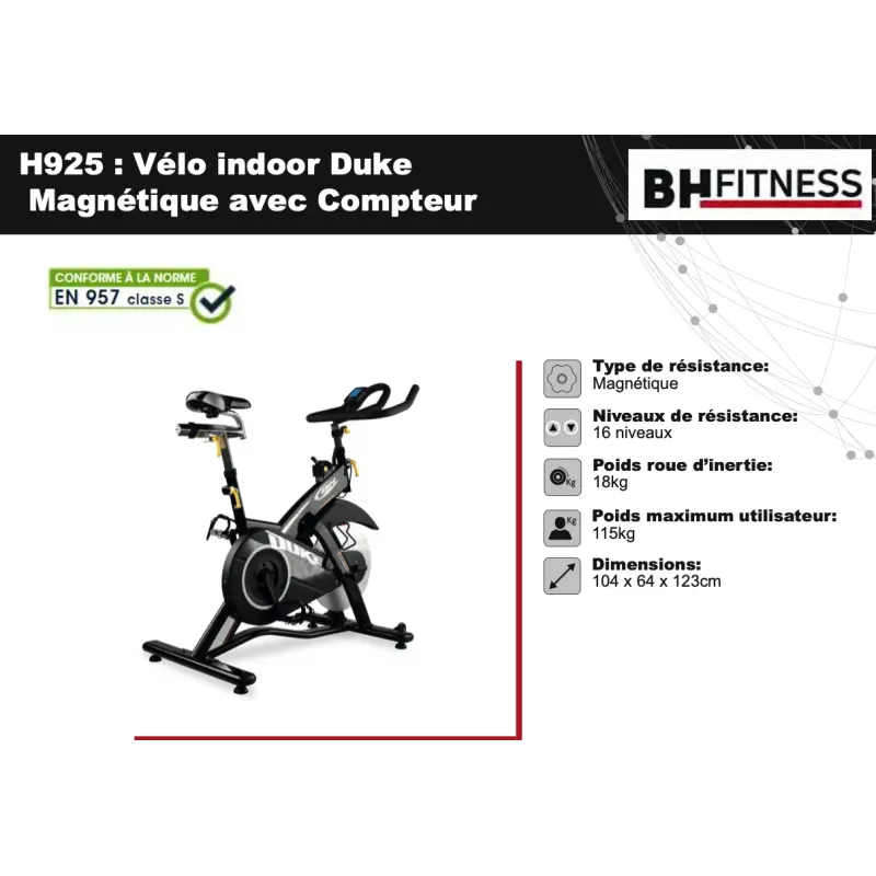 DUKE MAGNETIC - H925 | Vélo Indoor BH Fitness