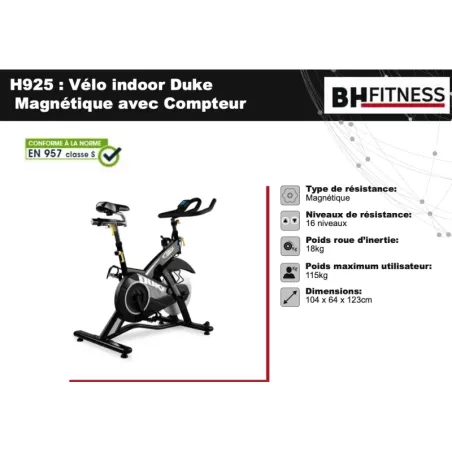 DUKE MAGNETIC - H925 | Vélo Indoor BH Fitness